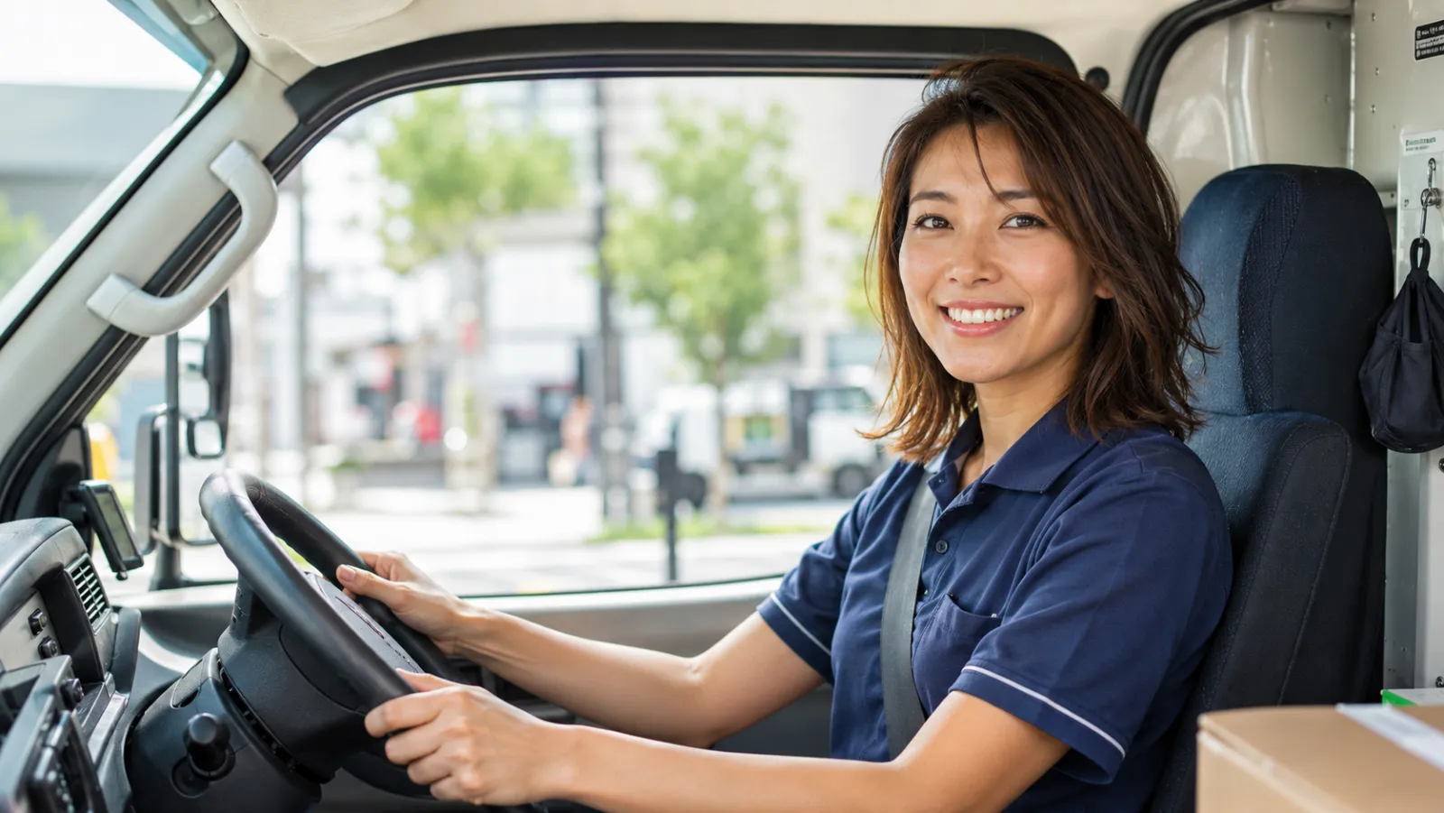 運転席の女性ドライバー